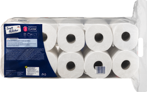 Toalettpapír Classic, 3-rétegű, 20x220 lap Sanft&Sicher