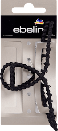 skřipec do vlasů, kovový vlnitý, černý ebelin