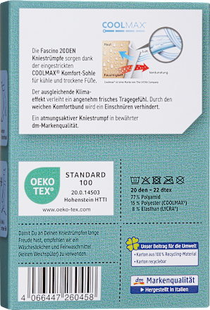 Kniestrümpfe COOLMAX®  champagner Gr. 39-42, 20 DEN Fascino