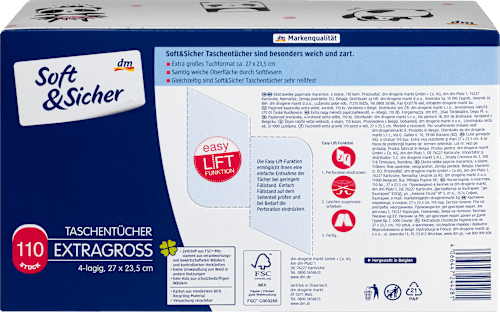 Ekstraduże chusteczki higieniczne Soft&Sicher