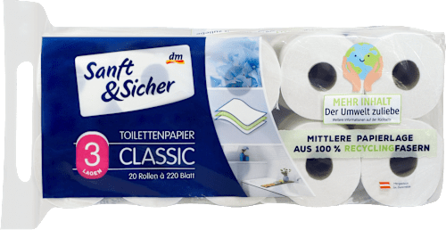 Toaletni papir, 3-slojni, 20x220 Sanft&Sicher