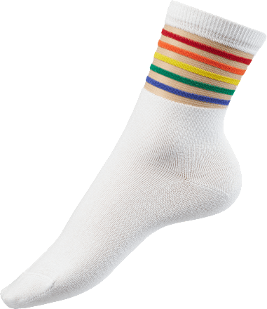 Socken mit Regenbogen-Ringeln weiß Gr. 35-38 Fascino