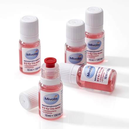 B12 Vita-Active Kur + Eiweißbausteine + B-Vitamine, hochdosiert, 10 Trinkfläschchen Mivolis