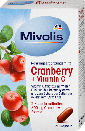Prehransko dopolnilo z izvlečkom brusnice in vitaminom C  Mivolis