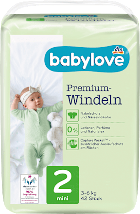 Windeln Premium Gr. 2, Mini, 3-6 kg babylove