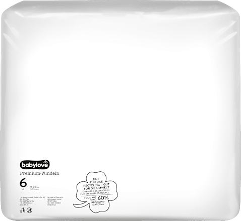 Windeln Premium Gr. 6 XL (15-20 kg), Jumbo Pack babylove
