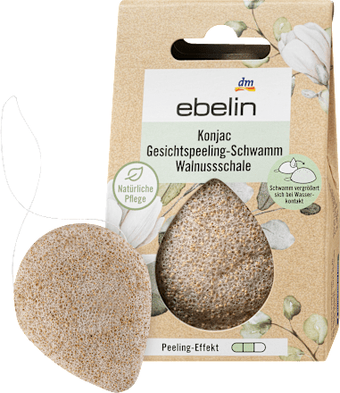 Konjac-Gesichtspeeling-Schwamm Walnussschale ebelin