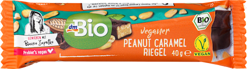 Schokoriegel Peanut Caramel vegan dmBio