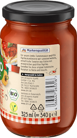 Bio paradicsomszósz grillezett paprikával dmBio