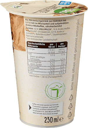 Kaffee, Caffé Latte   dmBio