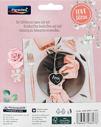 Tafelherzen Hochzeit  Paradies
