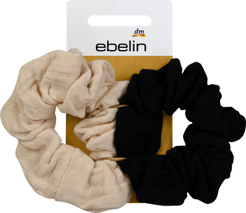 Scrunchie per capelli beige e nero ebelin