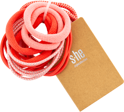 Haargummi-Set rosa, orange s-he stylecollection