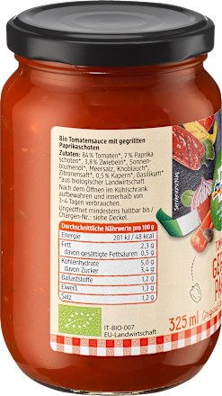 Tomatensoße gegrillte Paprika dmBio