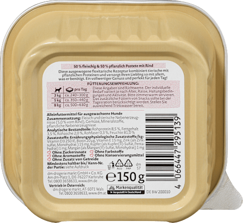 Hrană pentru câini cu carne vită Dein Bestes