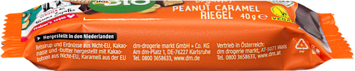 Schokoriegel Peanut Caramel vegan dmBio