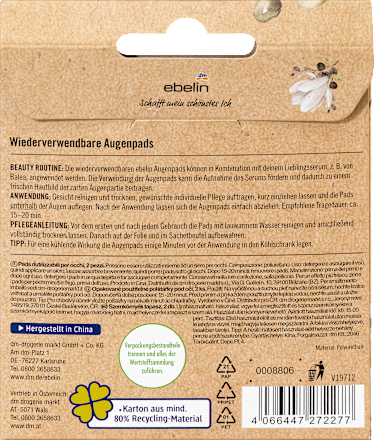 Blazinice za predel okoli oči za večkratno uporabo ebelin