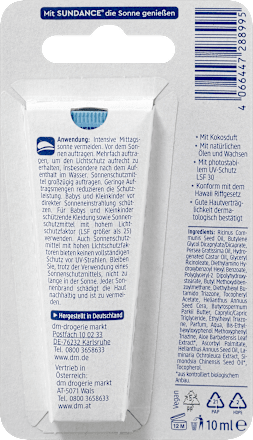 Pomadka do pielęgnacji ust kokosowa SPF30  SUNDANCE