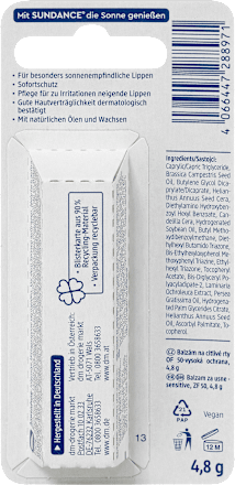 Balzam na citlivé pery Sensitiv s OF 50 SUNDANCE