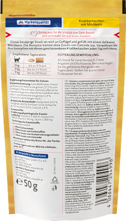 Gustare pentru pisici pernuțe cu lapte Dein Bestes