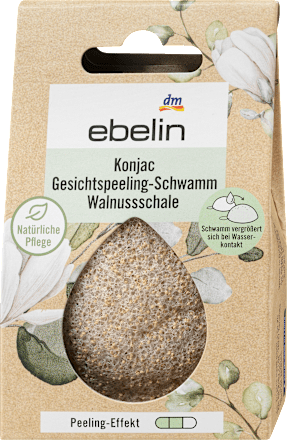 Konjac-Gesichtspeeling-Schwamm Walnussschale ebelin