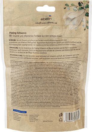 Peelingszivacs olívaolajjal és növényi összetevőkkel ebelin