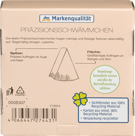 Sunđer za precizno nanošenje šminke, više vrsta ebelin