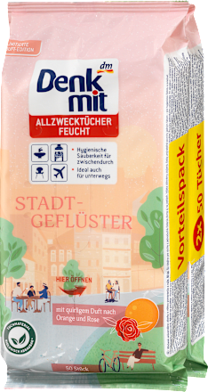 Feuchte Allzwecktücher Stadtgeflüster 2x50St Denkmit