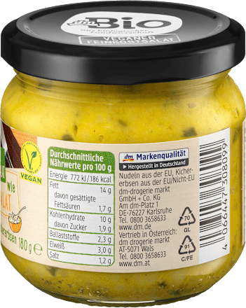 Feinkostsalat wie Eiersalat mit Nudeln & Kichererbsen, vegan dmBio