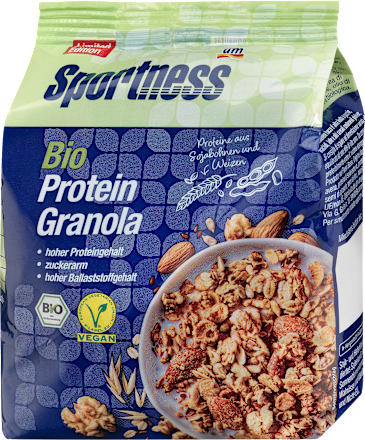 Bio muesli s sojinimi in ovsenimi kosmiči, sončničnimi semeni in oreški Sportness