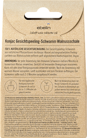Konjac-Gesichtspeeling-Schwamm Walnussschale ebelin