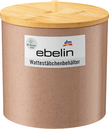 Wattestäbchen-Behälter mit Bambusdeckel ebelin