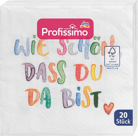 Cocktailservietten "Wie schön" (25x25 cm) Profissimo