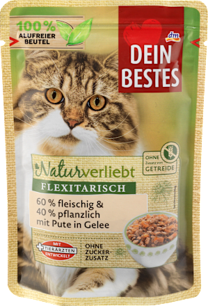 naturverliebt Cibo umido per gatti con tacchino e verdure in gelatina DEIN BESTES