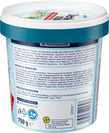 Folttisztító fehér textíliákhoz Oxi Power Denkmit