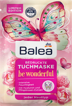 Bedruckte Tuchmaske be wonderful Balea