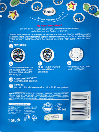 Tuchmaske bedruckt Neon mit Blaubeer-Extrakt Balea