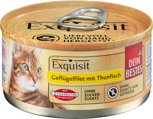 Nassfutter Katze Geflügelfilet mit Thunfisch, Exquisit Dein Bestes