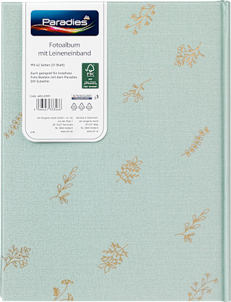 Fotoalbum mit Leineneinband, grün Paradies