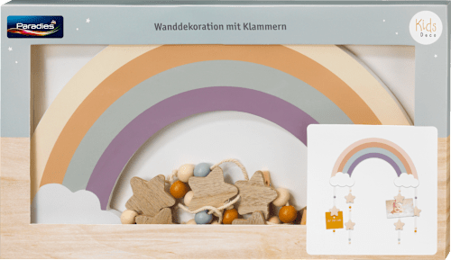 Wanddeko mit Klammern - Regenbogen  Paradies