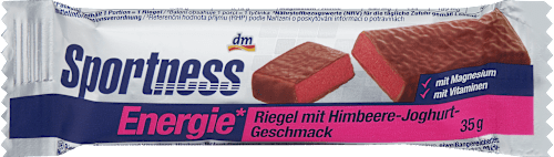 Málna-joghurt ízű energiaszelet, magnéziummal és vitaminokkal, tejcsokoládé-bevonattal Sportness