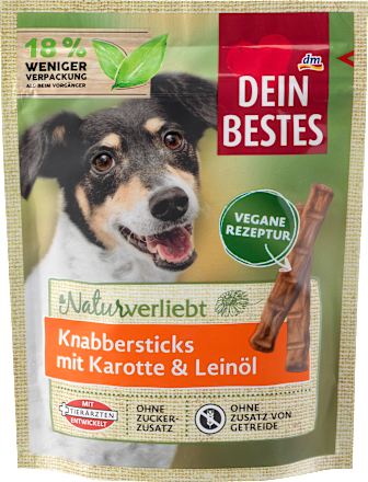 Przysmak dla psa Naturverliebt, paluszki z marchewką i olejem lnianym Dein Bestes