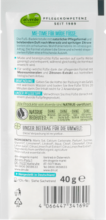 Fußbad Kristalle Muntermacher alverde NATURKOSMETIK