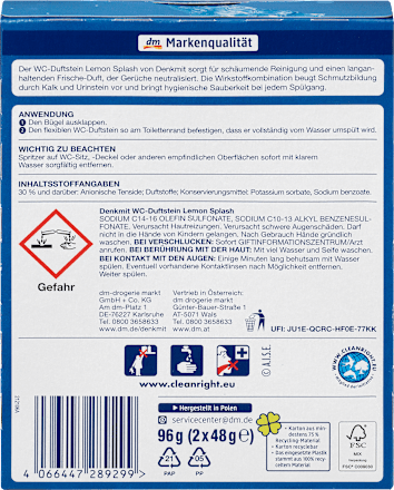 Kamen za WC Lemon Splash (2x48g) Denkmit