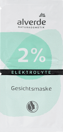 Maska za obraz z 2 % elektrolitov Clean Beauty (2 x 7,5 ml) alverde NATURKOSMETIK
