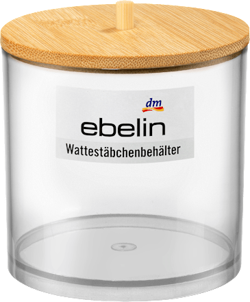 Wattestäbchen-Behälter mit Bambusdeckel ebelin