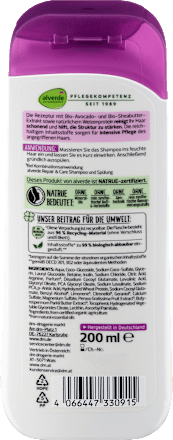Repair & Care Shampoo Bio-Avocado alverde NATURKOSMETIK
