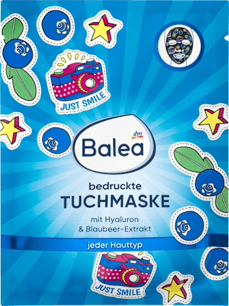 Tuchmaske bedruckt Neon mit Blaubeer-Extrakt Balea