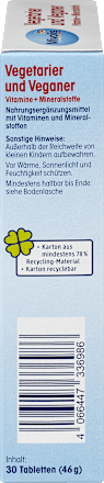 Tabletten Vegetarier und Veganer Vitamine + Mineralstoffe Mivolis