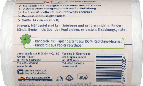 Müllbeutel 10l mit Tragegriff Kosmetikeimer Profissimo